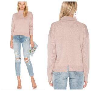 JOA Revolve Oversized Turtleneck Sweater Dusty Pink